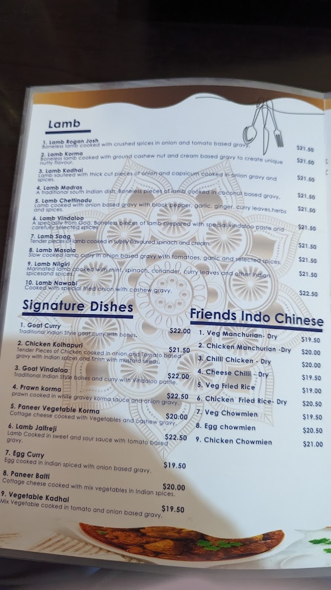 Menu Friends Cuisine Of India-4